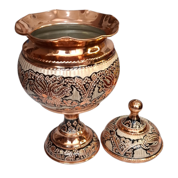 آجیل خوری نقره کوب تک پایه