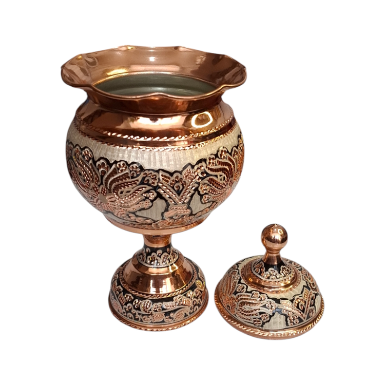 شکلات خوری نقره کوب تک پایه