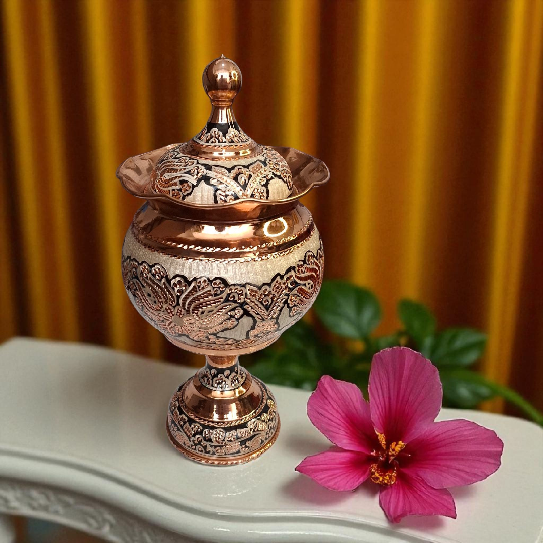 آجیل خوری مسی تک پایه